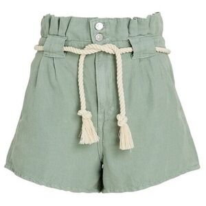 Veronica Beard Sage Green High Waist Shorts